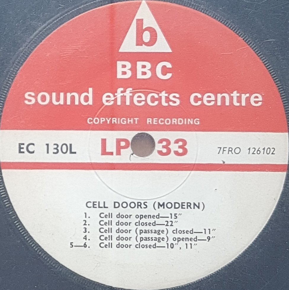 EC 130L Cell doors Not registered from the BBC records and Tapes library Label